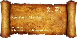 Kaufer Péter névjegykártya